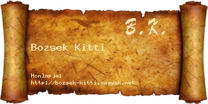 Bozsek Kitti névjegykártya
