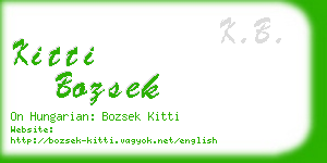 kitti bozsek business card